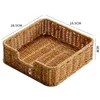 Tea Trays Rustic Woven Napkin Holder Serving Tray Towel For Living Room Bedroom