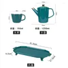 Teegeschirr-Sets, Keramik-Kaffee-Tee-Set, nordisches Phnom Penh, blaues Knochenporzellan, 1 Topf, 6 Tassen, 1 Tablett, Wasserwaren, Heimdekoration, Trinkgeschirr