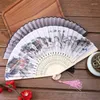 Decoratieve Beeldjes 1 stks Vintage Zijde Fan Dans Vouwen Bamboe Hand Held Craft Bruiloft Gunst Woondecoratie Ornamenten