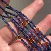 Kettingen Sterrenhemel Natuursteen Blauw-ader Handgemaakte Kralen DIY Kraagketting Titanium Staal Vergulde Gouden Damesketting