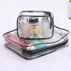 Sac cosmétique transparent PVC Femmes Zipper Clear Sacs de maquillage Beauty Case Voyage Make Up Organisateur de stockage de bain de toilette W Sac o3Bu #