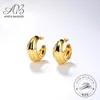 Pendientes Aneis Bagues Vintage con forma de medio círculo para mujer, Plata de Ley 925, joyería fina chapada en oro de 18K para mujer