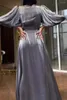 Casual Dresses Eid Sliky Satin Muslim Dress for Women Abaya Marocko Party Ramadan Lace-Up Abayas Kaftan Islam Dubai Arab Long Robe 2024