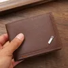 Men Purse Billetera de monedas negras Tarjetas de identificación de busin Massor PU Cuero Múltiple tragamonedas múltiples Bolsas de moneda de dólar de gran capacidad Mey l5xb#