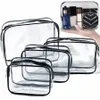 Sac cosmétique transparent PVC Femmes Zipper Clear Sacs de maquillage Beauty Case Voyage Make Up Organisateur de stockage de bain de toilette W Sac o3Bu #