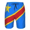 Summer Mens Demokratiska republiken Kongo Flag Beach Pants Shorts Surfing M2XL Polyester Swimewear Running 240320