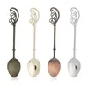 Coffee Scoops Set Of 4 Retro Tea Mini Ice Cream Dessert Spoon Scoop 4.3 Inch Long Feather Easy To Use