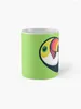 Canecas Tropical Exótico Tucano Desenhos Animados com Flor de Amor e Folha Verde Caneca de Café Engraçada Copos de Cerâmica de Cerveja