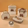 Bolsas de lancheira urso -urso Kids Bolsa de bento de grande capacidade para crianças mais refrigerador com isolamento térmico com copo Tablee Caixa de piquenique F5kt#