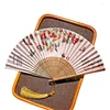 Dekorativa figurer Kinesiska klassiska fällbara fläktar utsökt vintage hand Hanfu cheongsam matchande ventilador danspografi