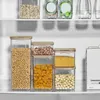 Förvaringsflaskor Hållbart matbehållare Kök Kanister Jar Rice Grain Organizer 450 ml/650 ml/900 ml för enkelt