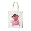 Bolsa tote Kawaii Ratz Reutilizável Bolsa de lona de mercearia Harajuku Shopper Bag Mulheres Ombro Eco Grande Tote bonito 02B1 #