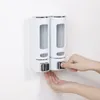 Distributeur de savon liquide pour douche, matériau de luxe haut de gamme, chambre transparente en plastique ABS écologique, visualisation facile des changements de capacité