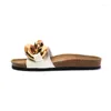 Slippers Summer Style Ladies Cork Metal Ring Casual Breathable Women's Shoes Beach Sandals And Fish Flat