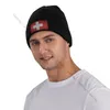 Berets Unisex Wintermütze Schweiz Flagge Vintage Warm Beanie Cap Lässig gestrickt