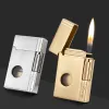 Derui Top Grade Grinding Wheel Flint Metal Cigar Cigarette Lighter Gas Unusual Lighters Smoking Accessory Butane Gadgets for Men