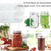 Bouteilles de stockage 10pcs Pièces de rechange hermétiques Bagues d'étanchéité en silicone Cuisine Verre Accueil Mason Jar Couvercles Capuchon portable Anti-fuite