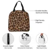 leopard Print Fur Spots Jaguar Skin Insulated Lunch Bags Thermal Bag Brown Animal Leather Pattern Tote Lunch Box Bento Pouch r7KT#