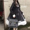 Casual Kleider 2024 Frauen Japanische Gothic Lolita Stil Spitze Rüschen Kleid Bogen Fee Ballkleid Mädchen Süße Nette Sailor Kragen mesh