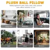 Pillow Plush Ball Cuddly Sports Cozy Furry Cute Soft Pillows For Living Room