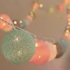 20 LED Cotton Ball Garland Lights String Christmas Xmas Outdoor Holiday Wedding Party Baby Bed Fairy Lights Decorations 240325