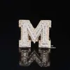 Best Quality VVS Moissanite Men Two Tone Plated Sterling Sier Hip Hop Iced Out M Initial Ring For Unisex