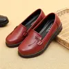 Casual Shoes Spring Soft Soled Mother Black Single Genuine Leather Non-slip Comfortable Middle-aged Ladies Flat Women Shoe