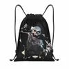 Custom Rasgado Metal Cráneo Bolsa con cordón Hombres Mujeres Ligero Gótico Skelet Deportes Gimnasio Almacenamiento Mochila P5vc #