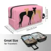 Greyhound Dog Cosmetic Bag Women Kawaii Big Pojemność Głowa Rest Brindle Hound Makeup Case Beauty Storage Toalet