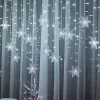 LED Garland Holiday Snowflakes String Fairy Lights Ramadan Ornamentos Decorações de árvores de Natal para festa em casa Noel Navidad 2023