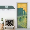 Window Stickers Art Oil Painting Door Sticker Self-Adhesive Wallpaper Living Room Glass Film Cabinet Doors Sliding Decor PVC Murals