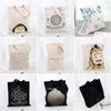 Grande Capacidade Canvas Shop Bags Dobrável Eco-Friendly Cott Tote Bags Reutilizável DIY Bolsa de Ombro Bolsa de Supermercado Bege Branco D1Yr #