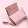 Mignon en cuir petit portefeuille Femmes Luxury Marques Mini Purse Luxury New Heart Bourts roses courts pour adolescents Girls Christmas Gift O84E #