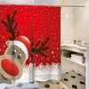 Cortinas de ducha Navidad Bolas de Navidad Impermeable para baño Impresión de ventana festiva