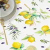 Bordduk Summer Watercolor Lemon Rectangle Tracloth Kitchen Dining Decor återanvändbar vattentät bordduk Holiday Party Decorations Y240401