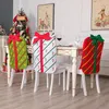 Sandalye, Noel-dekorasyon çizgili hediye çantası yay back kapağı Noel El Restaurant Home Party Malzemeleri kapsıyor