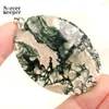 Pendant Necklaces Men Jewelry Dendritic Moss Agate Necklace Pendants Gem Slide Natural Stone Healing Reiki Woman Gifts BM666