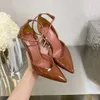 Paris Fashion Week Runway Sandals Wedge Heel 10.5cm high-end modedansskor Läder Läder yttersula Kväll Casual Party Shoe Factory 35-42