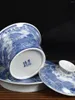 Teaware Set Jingdezhen Blue and White Porcelain Sancai Cover Bowl Imitation Antik handmålad keramisk te stor enda uppsättning