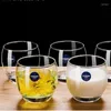 Kieliszki do wina zagęszczone szklane szklane kubki domowe przezroczyste picie mikrofalowe piekarniki mleczne kubek hurtowy