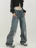 Jeans Femme Circyy Baggy Ripped pour femmes Vintage Denim Pantalon taille haute lâche jambe large pantalon designer printemps coréen streetwear y2k