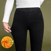 Jeans pour femmes Hiver Épaissir Peluche Velours Doublé Femmes Chaud Slim Crayon Denim Pantalon Skinny Pantalones Taille Haute Pantalon Surdimensionné38