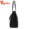 Yogodlns Fi Black Tote Sac pour femmes Pu Leather Sac à épaule de grande capacité Sac Handle Simple Color Color Handbag Shop L2GX #