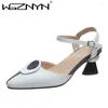 Sandals Women Fashion Black Bow Tie High Quality Slip On Party Ladies Casual Beige Elegant Middle Heel Shoes For Office Comfort Slippers