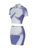 Rokken Dames Zomer 2-delige outfits Tie-Dye Print T-shirt met korte mouwen Elastische mini-a-lijn rok Strandclubwear