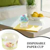 Disposable Cups Straws 50 Sets Ice Cream For Desserts Plastic Containers With Lids Paper Bowls Cake