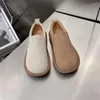 Casual Shoes Fashion Lady Frosted Leather Round Head Soft Sole Vintage Loafers Flat For Women Maternity 35 40