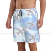 Men's Shorts Beach Short Swim Airplane In The Sky Surfing Sport Board Swimwear