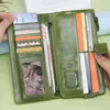 A bolsa de moedas de couro genuíno da CTACT FI para mulheres da mulher LG Cartilhas de embreagem com células Phe Bags Holder de cartão O44G#