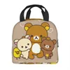 rilakkuma Design Insulated Lunch Bag for Outdoor Picnic Carto Characters Waterproof Cooler Thermal Bento Box Women Children 21GL#